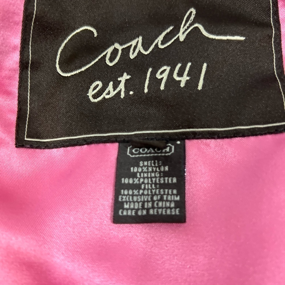 COACH Signature "C" Quilted Logo Snap Front Jacket Coat Women XS - Picture 12 of 13